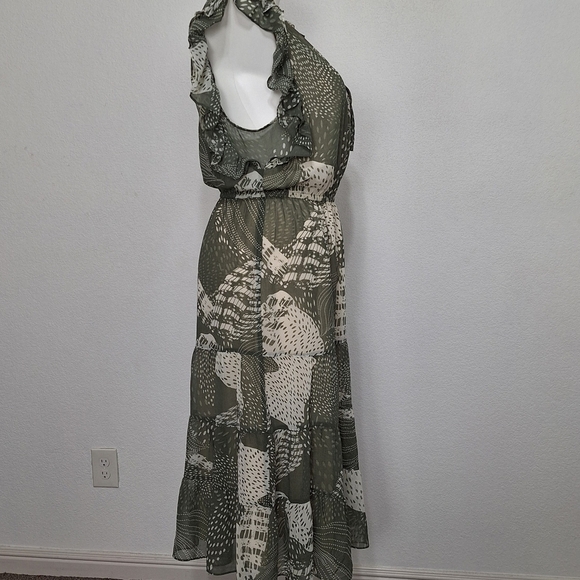 Philosophy Coquette Green White Cottagecore Abstract Sheer Prairie Midi Dress 3X - Picture 5 of 12